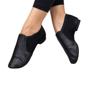 Capezio Black Leather Jazz Shoes Slip On Dance Shoes Size 9W